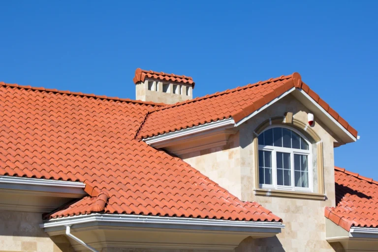 tile roof new blue sky